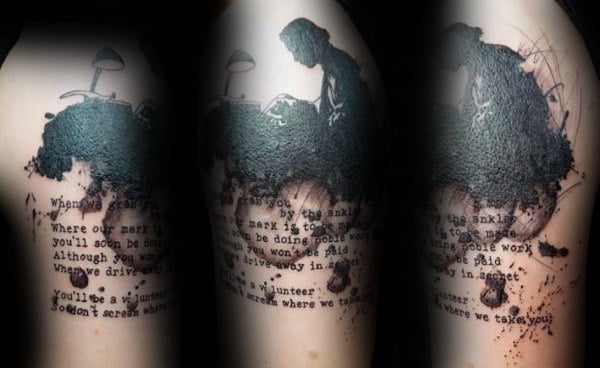 Watercolor Writer Typewriter Quote Mens Arm Tattoos