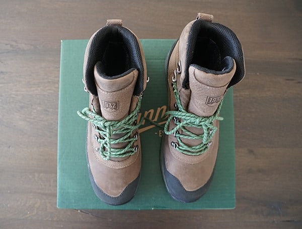 Waterproof Mens Hiking Boots Danner Crag Rat Brown Leather With Green Laces