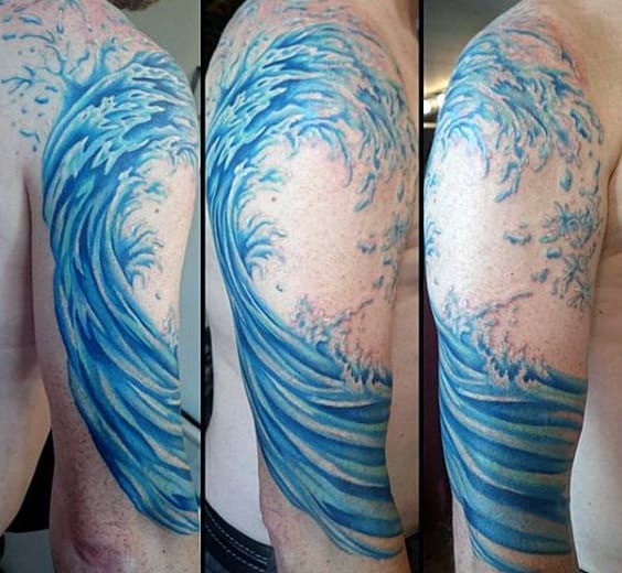 Wave Tattoos Men's Designs