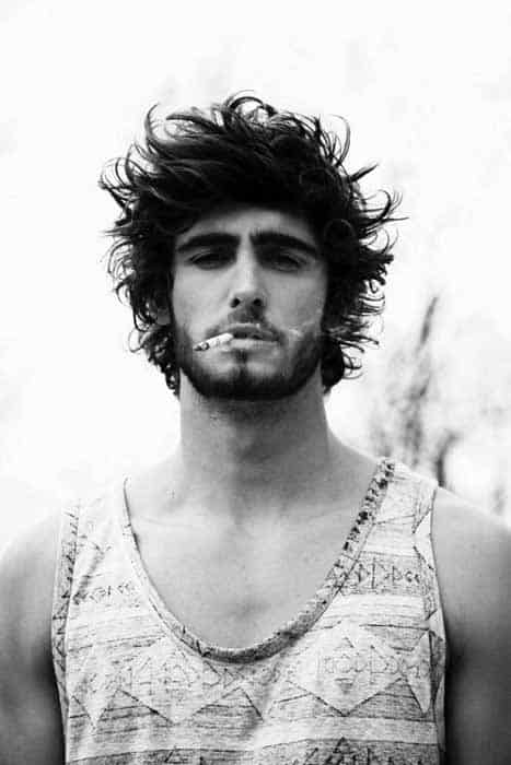Wavy Mens Medium Length Surfer Hairstyle