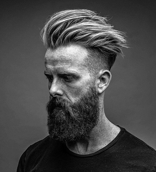 Wavy Thick Medium Guys Undercut Hair And Beard