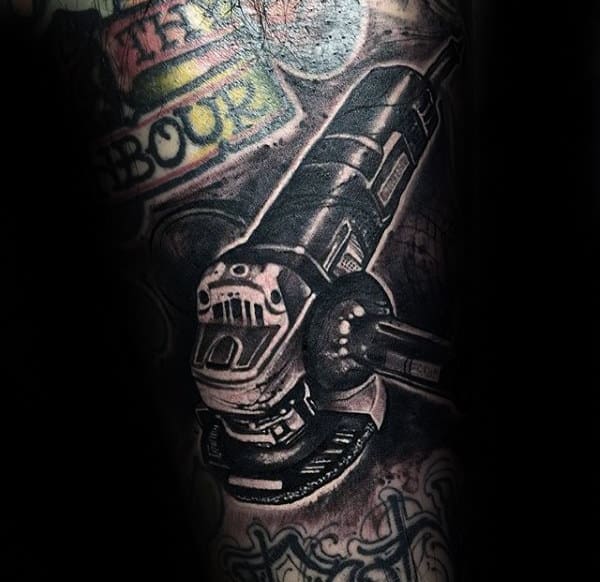 Welding Grinder Mens Forearm Tattoo