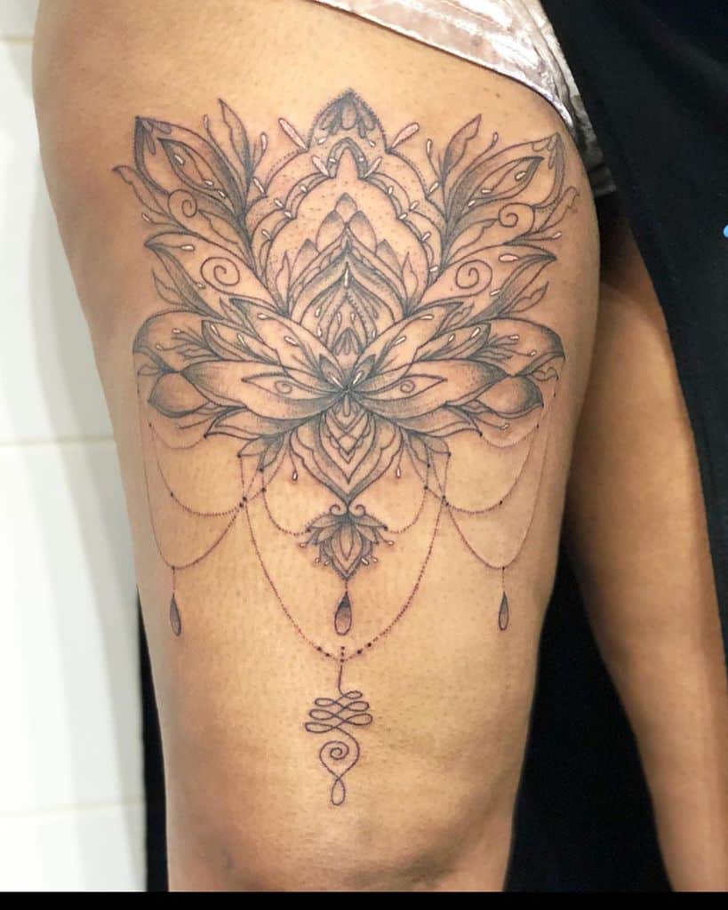 Whip Shading Unalome Tattoo