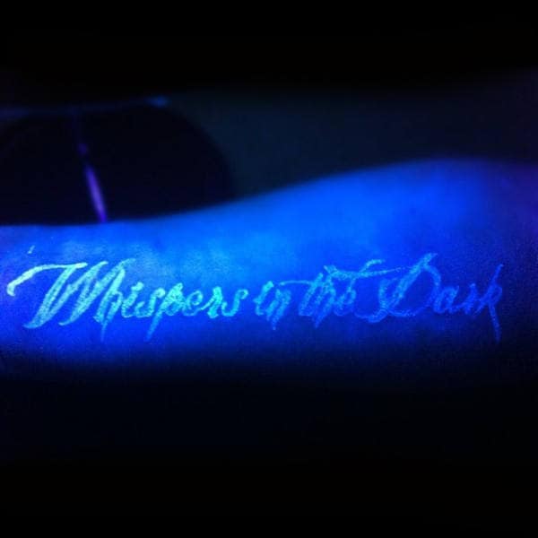 Whispers In The Dark Mens Uv Ink Black Light Tattoo On Inner Wrist