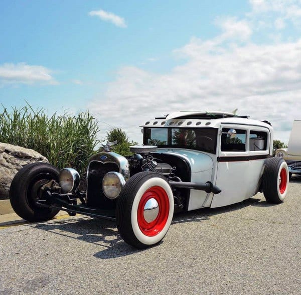 White And Red Painted Badass Rat Rods