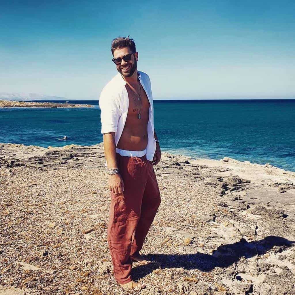 White Classic Mens Beach Wear
