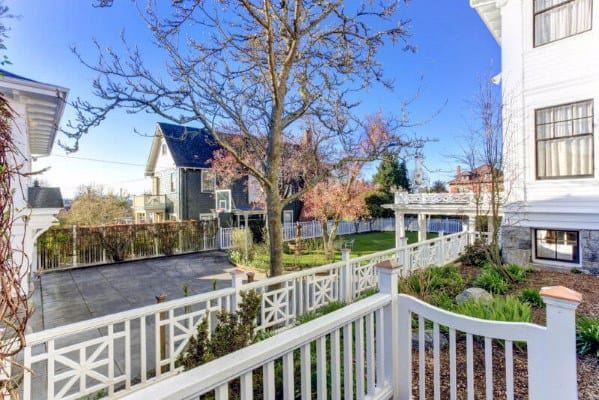 white fence front yard 