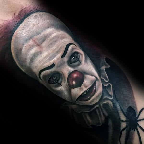 White Face Clown Guys Arm Tattoos