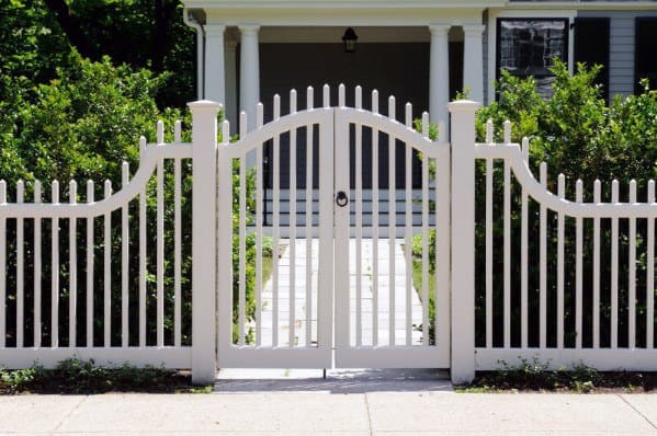 unique white picket fence front yard
