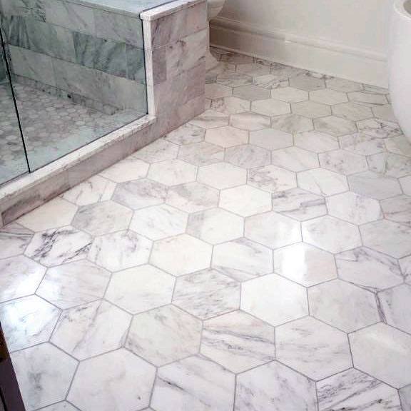 hexagonal shower tiles