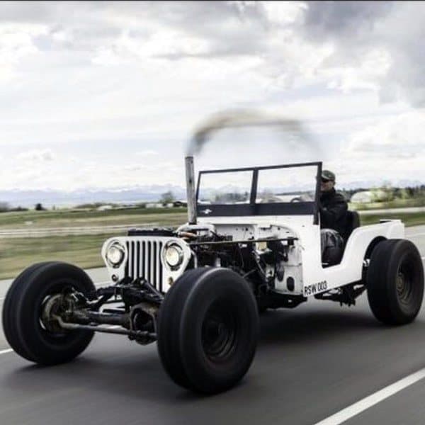 White Jeep No Top Badass Rat Rods With All Black Rims