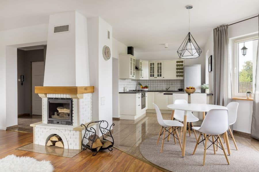 white open apartment kitchen