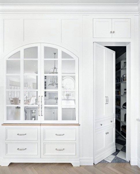 white kitchen pantry hidden doors