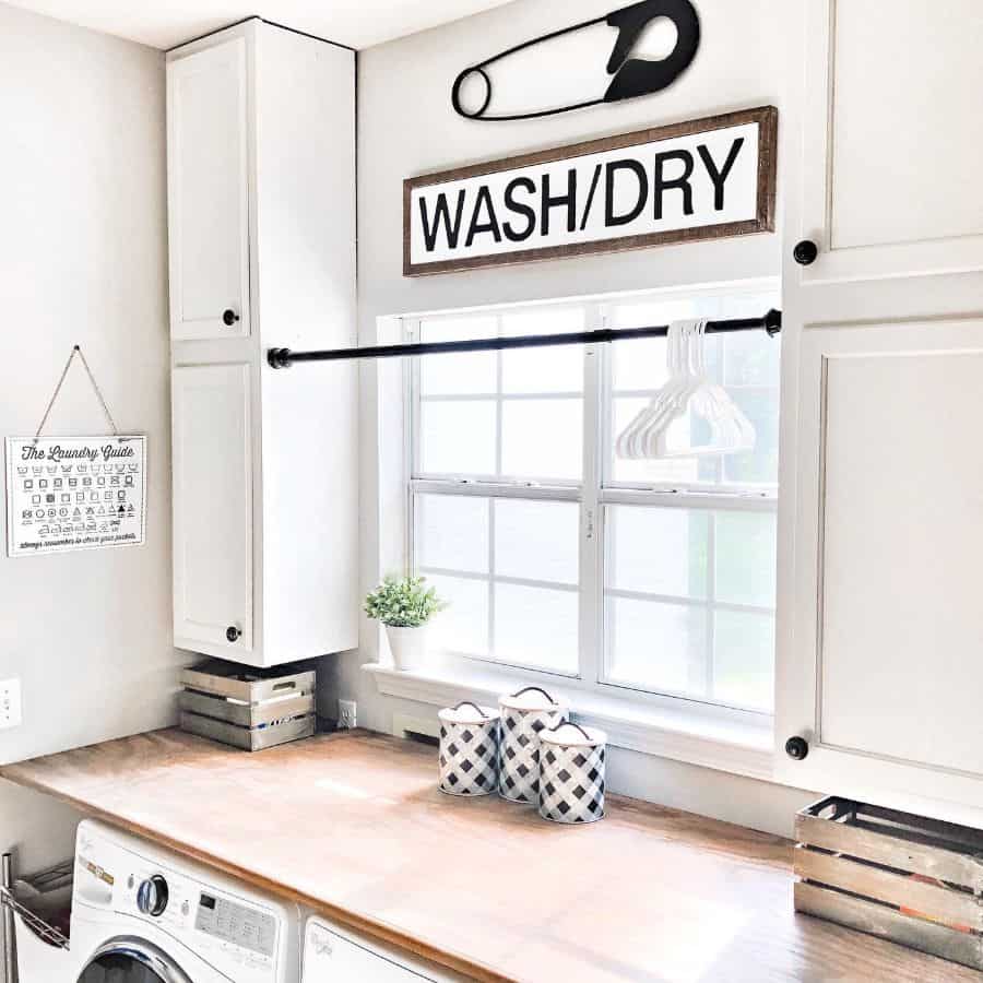 white rustic laundry room 
