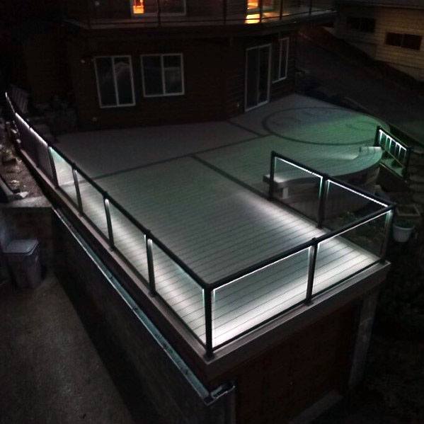 White Led Railing Excellent Exterior Ideas Deck Lighting