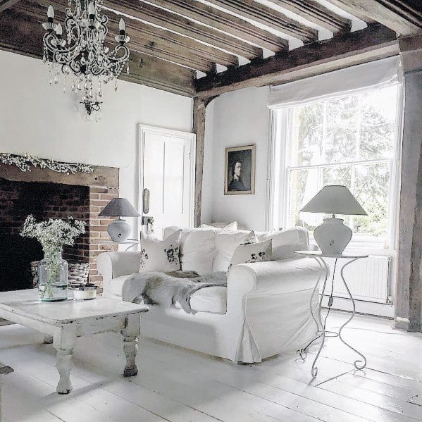 White Living Room Painted Floor Spectacular Ideas