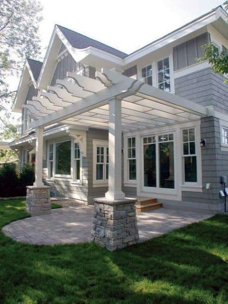 white painted pergola patio roof ideas