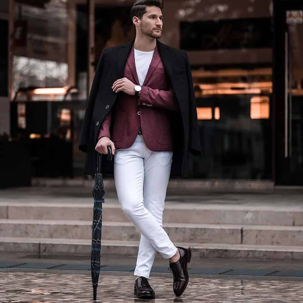 White Red Suit Classy Style