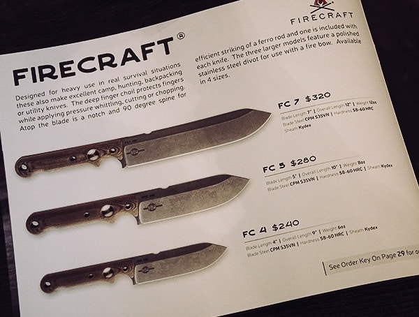 White River Knives Firecraft Collection Blade Sizes