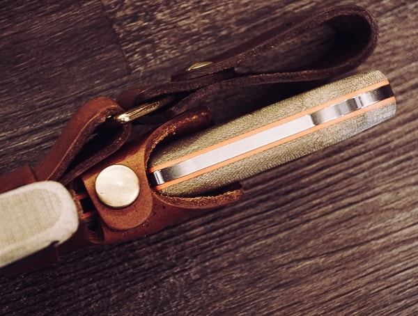 White River Knives Firecraft Leather Shealth Brass Snap Button Closure