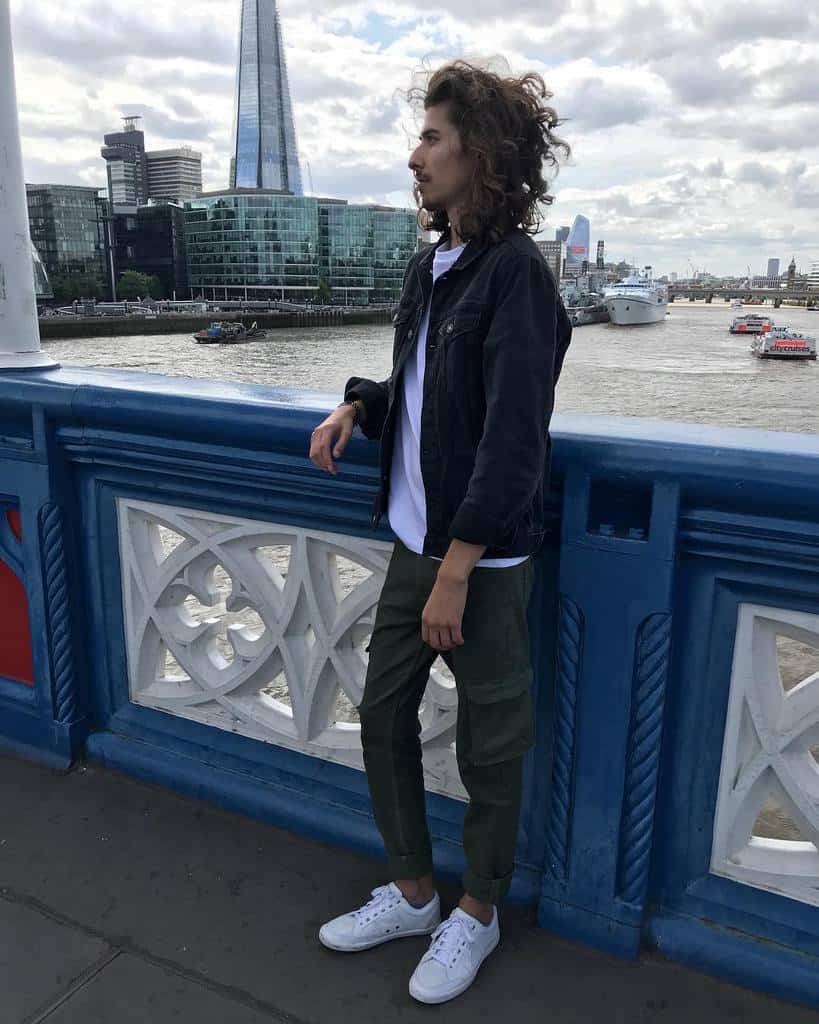 White Shirt Green Pants Outfit