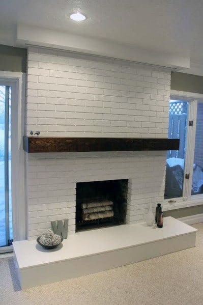 White Simple Painted Fireplace