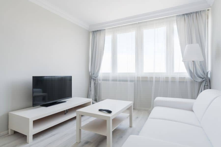 all white living room