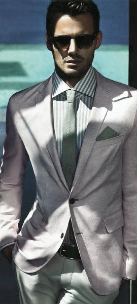 White Suit With Light Green Tie Trendy Outfits Mens Style Ideas
