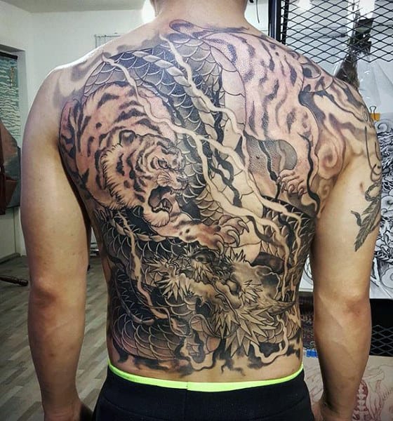 White Tiger Tattoo Designs For Guys On Back