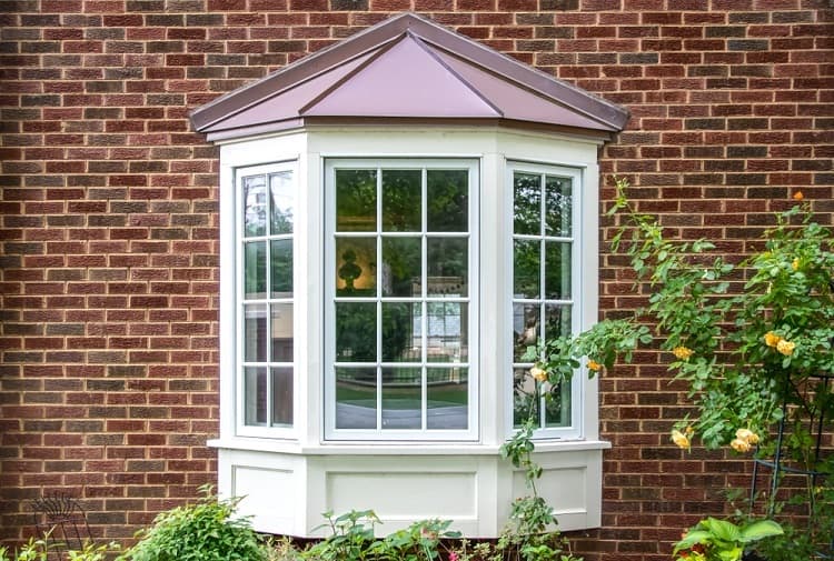 wide beautiful exterior window trim double and bay window