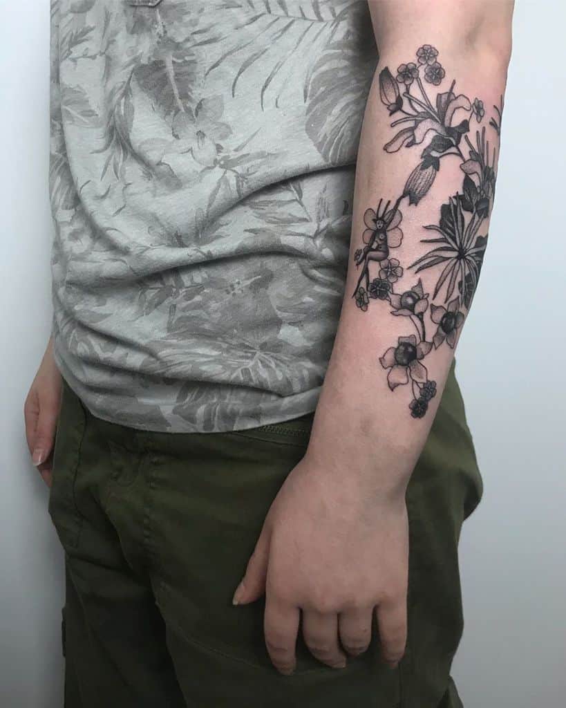 Wild Flower Sweet Fairy Tattoo