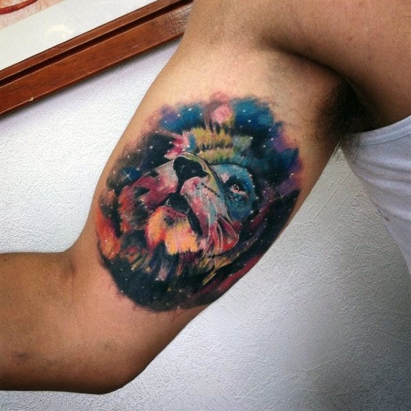Wild Galaxy Watercolor Tattoo Innerarm Guys