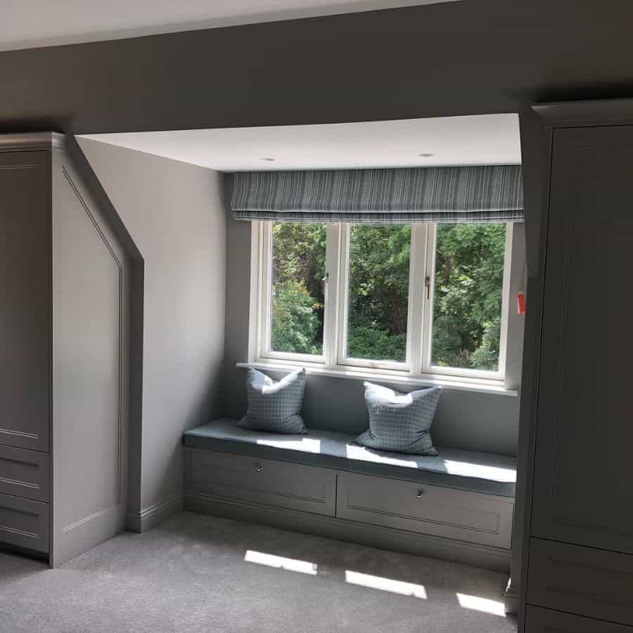 small window seat with drawers