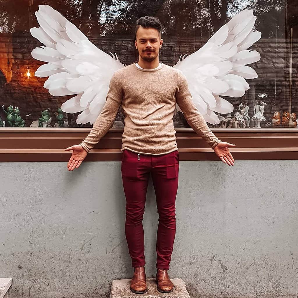 Wings Red Pants Beard Mens Wear