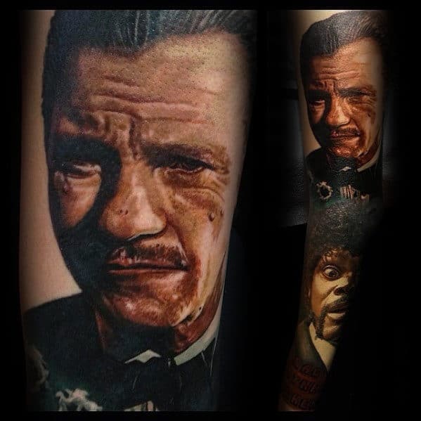 Winston The Wolf Wolfe Mens Pulp Fiction Arm Tattoo