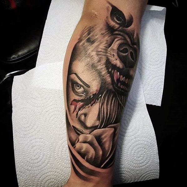 Wolf Portrait Guys Forearm Tattoos Sleeves
