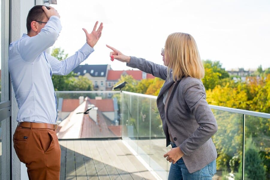 woman and a man are arguing