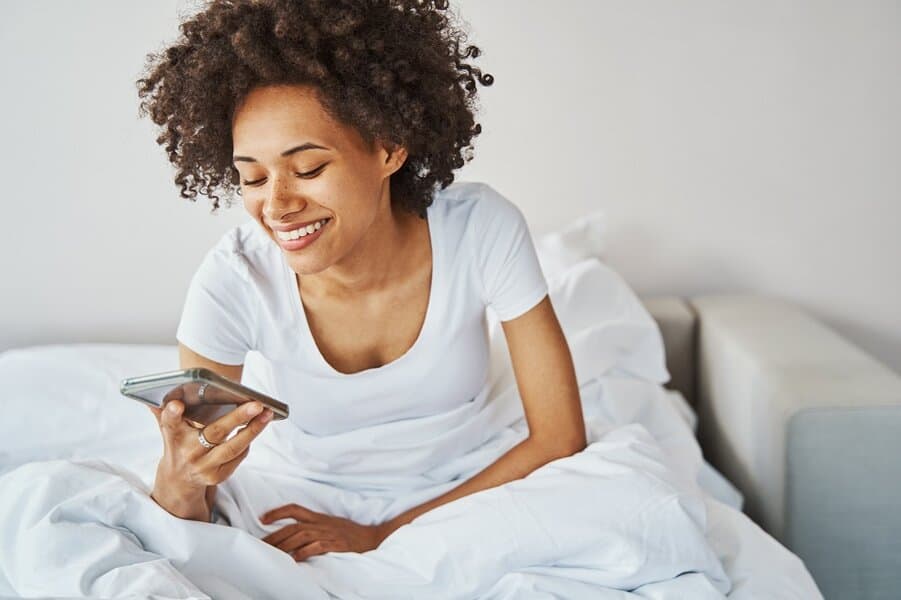woman reading famous texts in the morning
