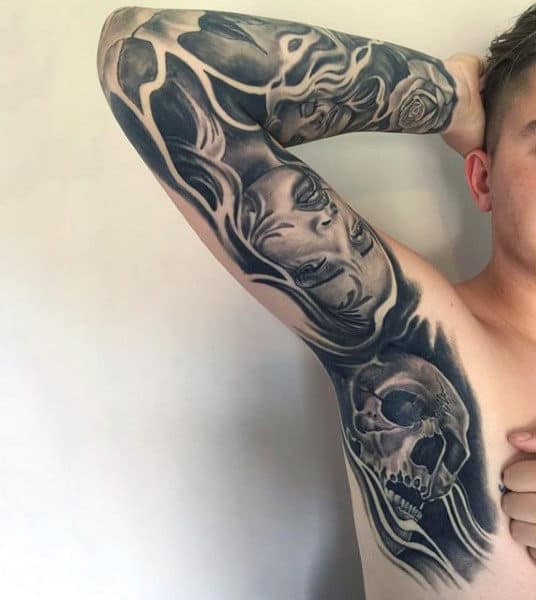 Wonderful Grey Tattoo Male Armpit