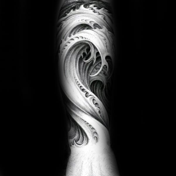 Wonderful Grey White Surf Tattoo Male Forearms