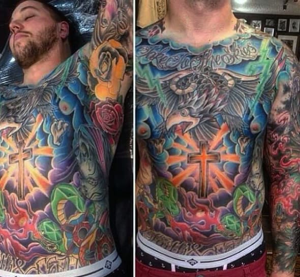 Wonderful Tattoo Male Armpits