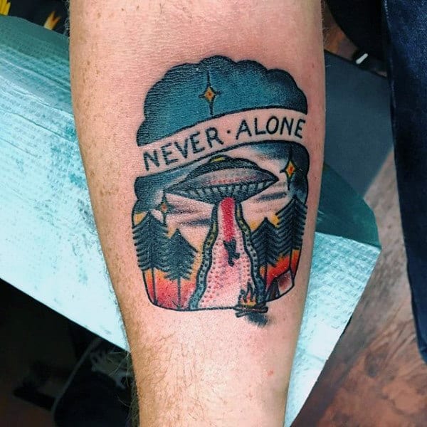 Wonderful Ufo Tattoo Male Forearms