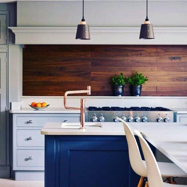 luxury wood backsplash
