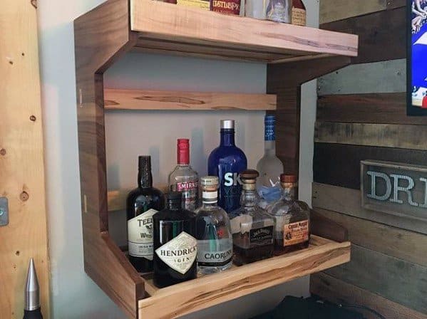Wood Bar Shelf Rack Diy Man Cave Ideas