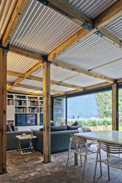 corrugated metal sheet ceiling