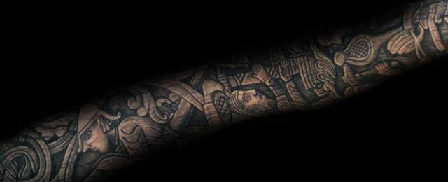 Wood Carving Tattoo Designs For Men