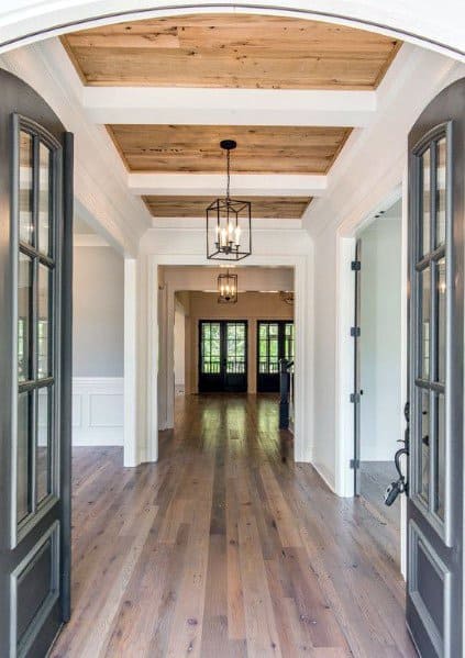 Wood Cool Trey Ceiling Foyer Entrance