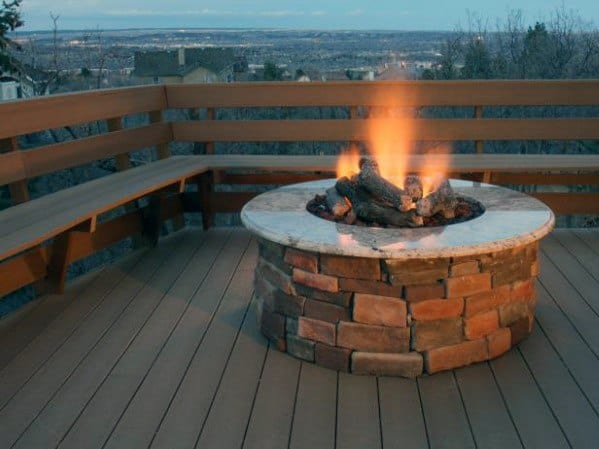 cobblestone deck firepit