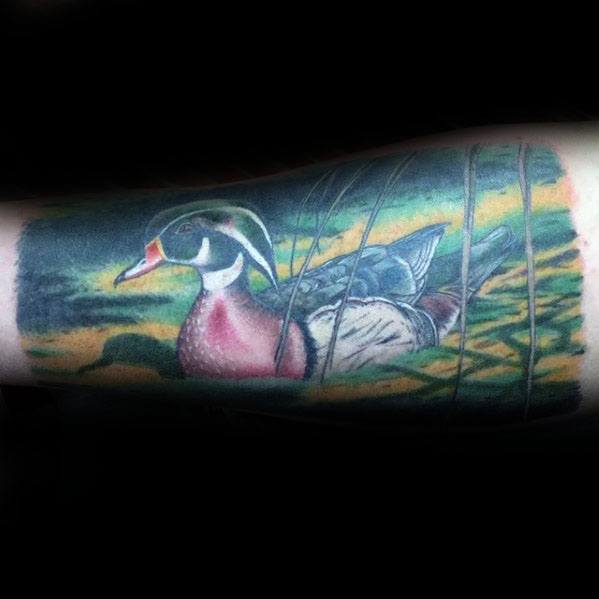 Wood Duck Tattoo Ideas For Males Forearm Sleeve