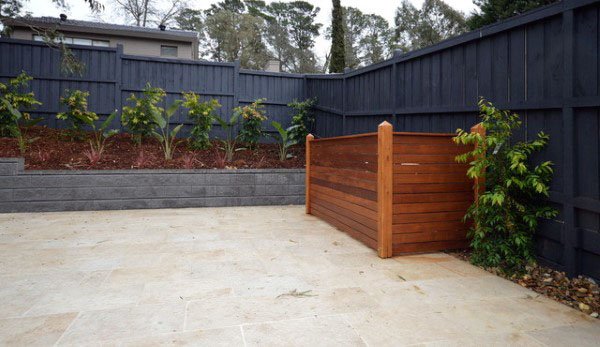 wood fence pool equipment cover ideas
